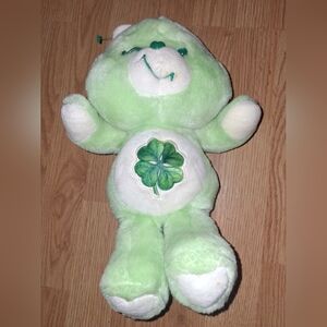 14" VINTAGE 1983 GOODLUCK GREEN CARE BEAR Plushie